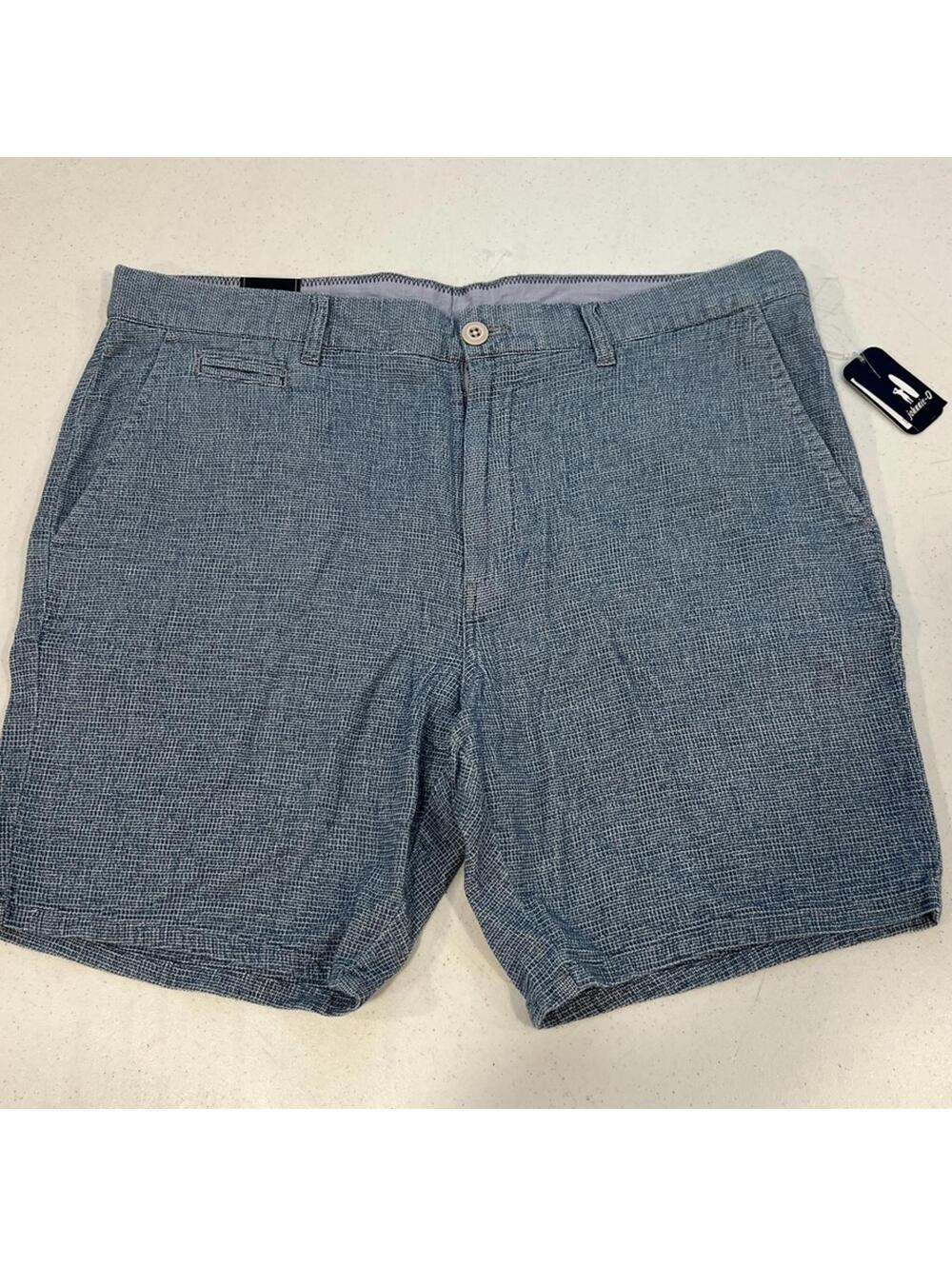 Johnnie-O Wilkins Bermuda Shorts Mens 35 Indigo Blue Woven Cotton Casual 6" NWT